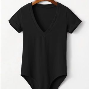 Black, V-neck bodysuit from SheIn